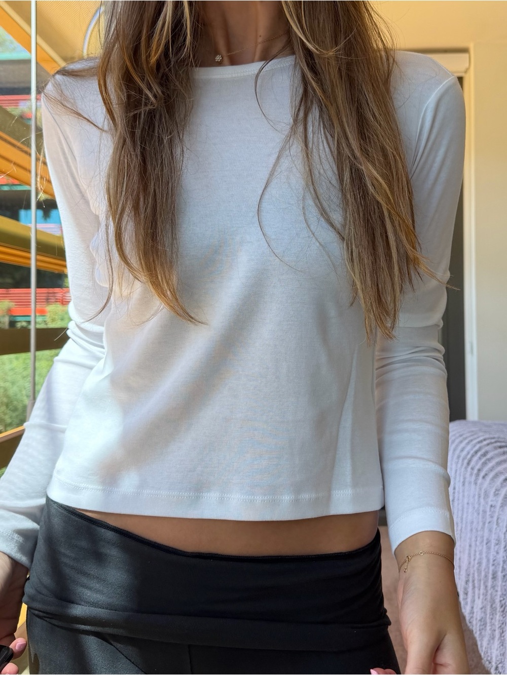 All Saints White Long Sleeve Tee